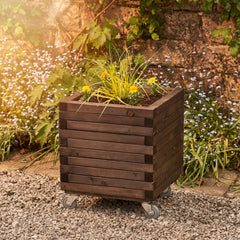 Large Square Wooden Planter – 65 Litre, Fully Lined – For Trees & Shrubs
