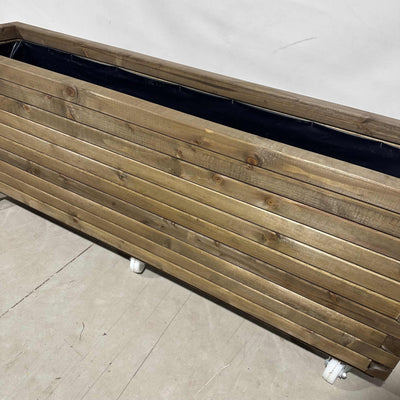 Planter On Wheels L150 x W36 x H60cm Medium Oak