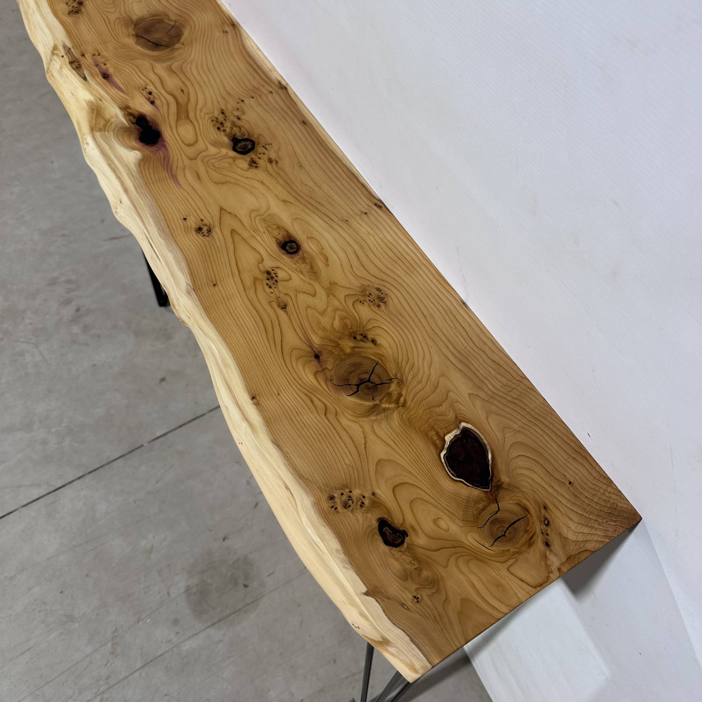 Live Edge Yew Console Table L101 x D24 x H90cm