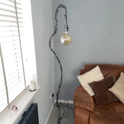 Industrial Floor Standing Chain Lamp, Living Room Lighting, Floor Standing Lamp, Urban Industrial Lighting