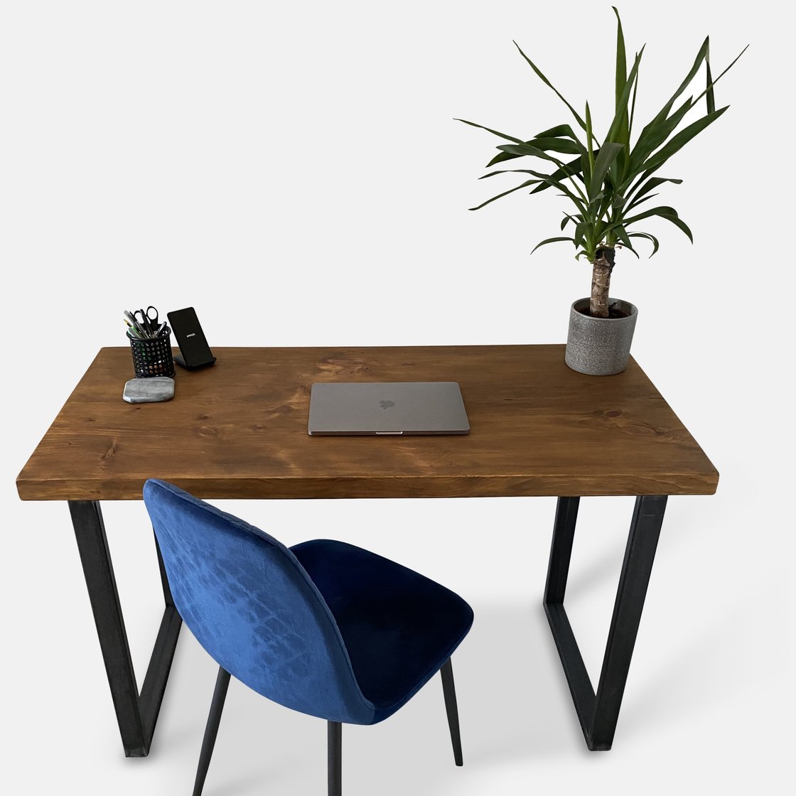 Modern Industrial Wood Desk, Solid Wood Writing Desk, Office Computer Table Active Handmade furniture
