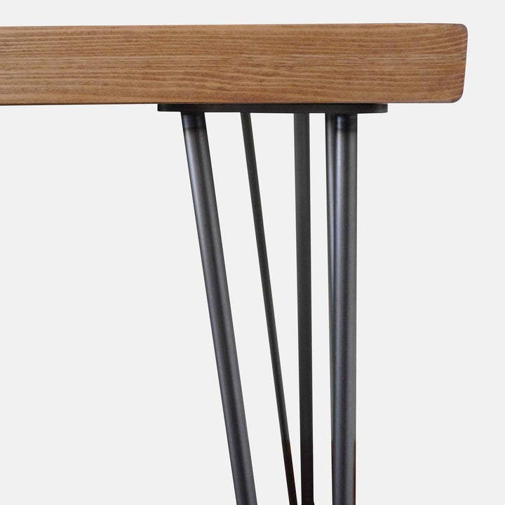 Solid Wood Oiled Oak Office Desk With Oak Wooden X Legs - View #8