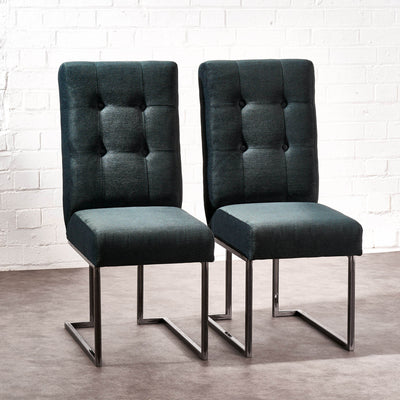 Handcrafted Upholstered Dining Chairs with Steel Frame