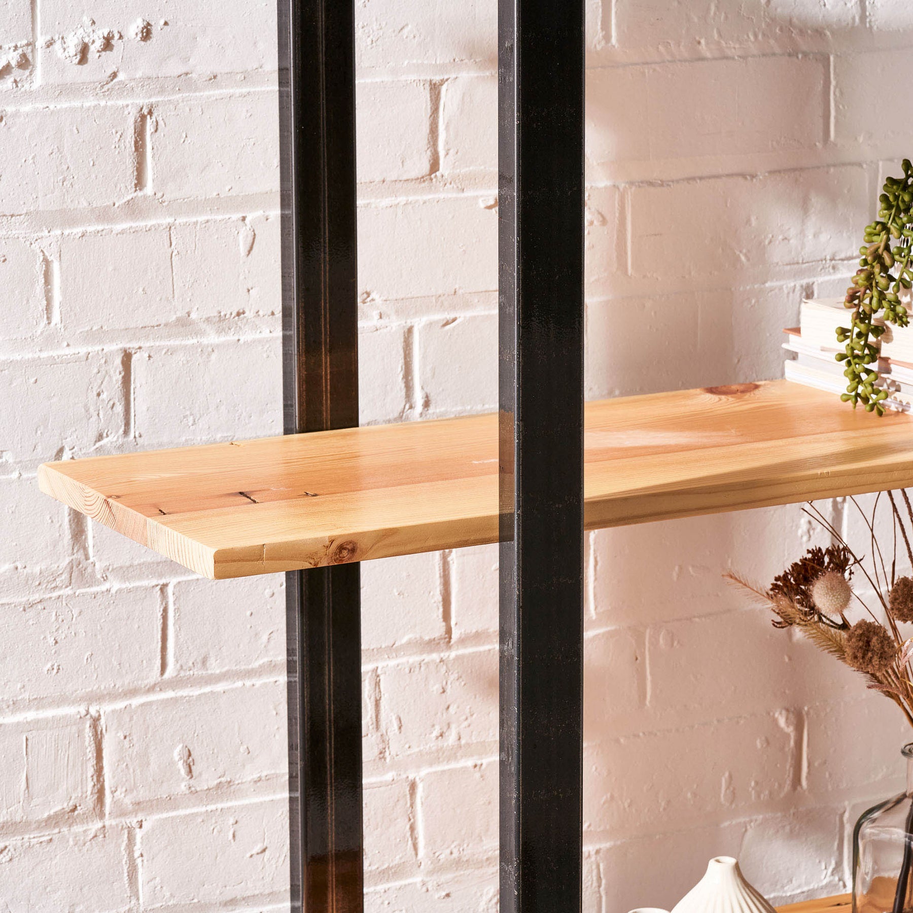 Tall Reclaimed Timber Storage Unit with Forged Steel | Timber Foundry