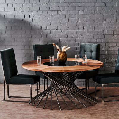 Handcrafted Upholstered Dining Chairs with Steel Frame