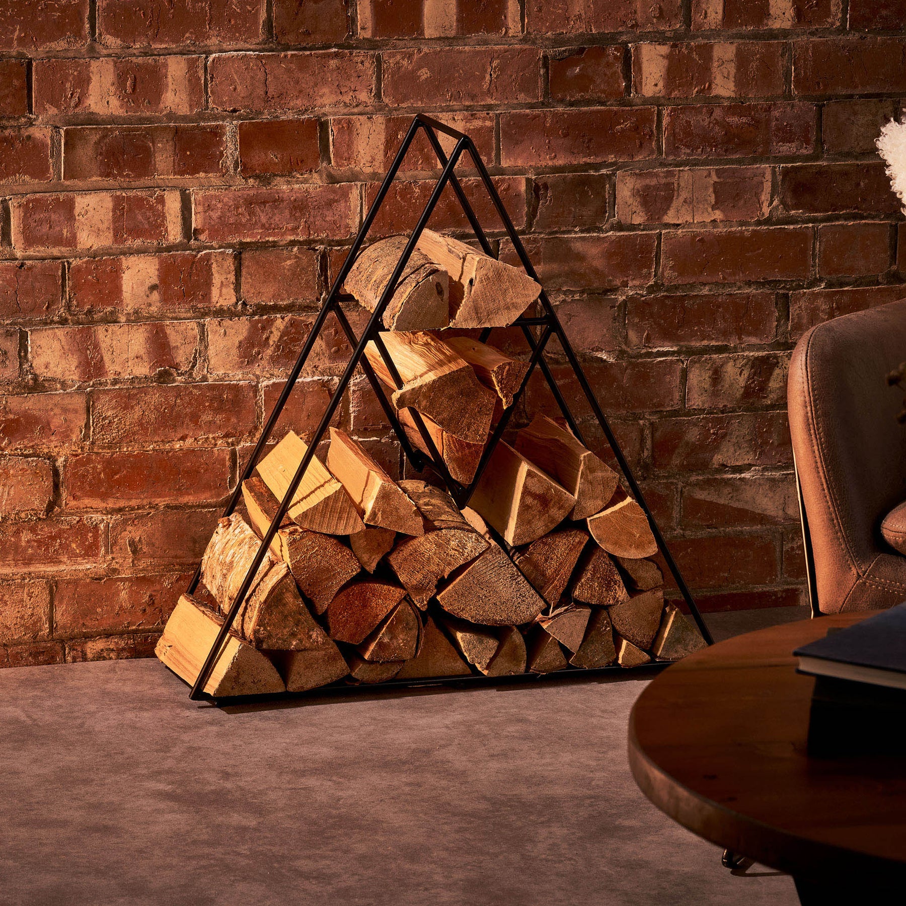 Log Rack Tower Handcrafted Metal Modern Firewood Rack to Store Logs – Choose Floor or ...