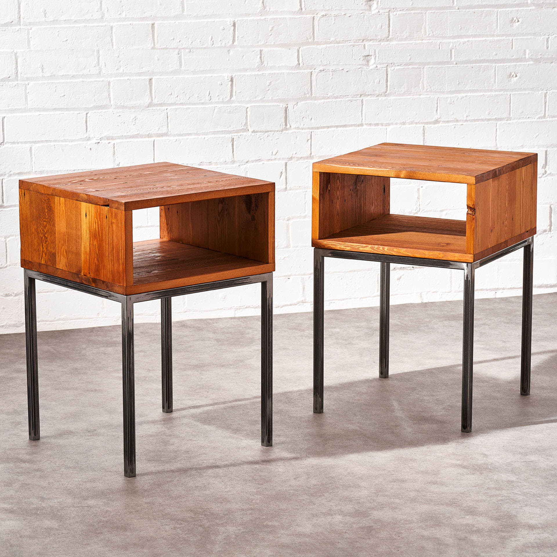 Handcrafted Cube Side Table Made from Reclaimed Timber – Timber Foundry