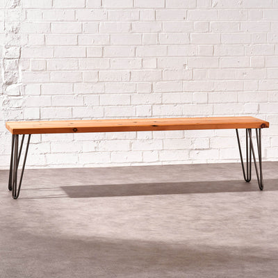 Handcrafted Modern Dining Bench with Hairpin Legs in Variety of Colours and Sizes