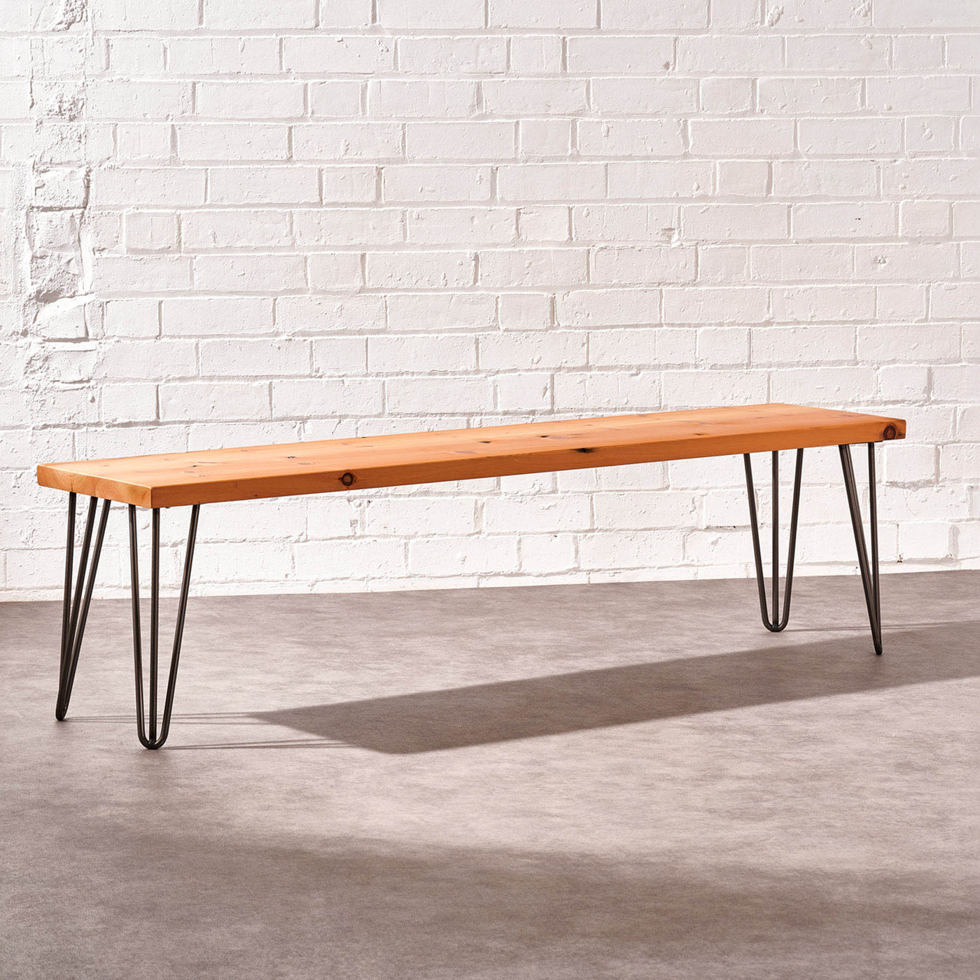 Handcrafted Modern Dining Bench with Hairpin Legs in Variety of Colours and Sizes