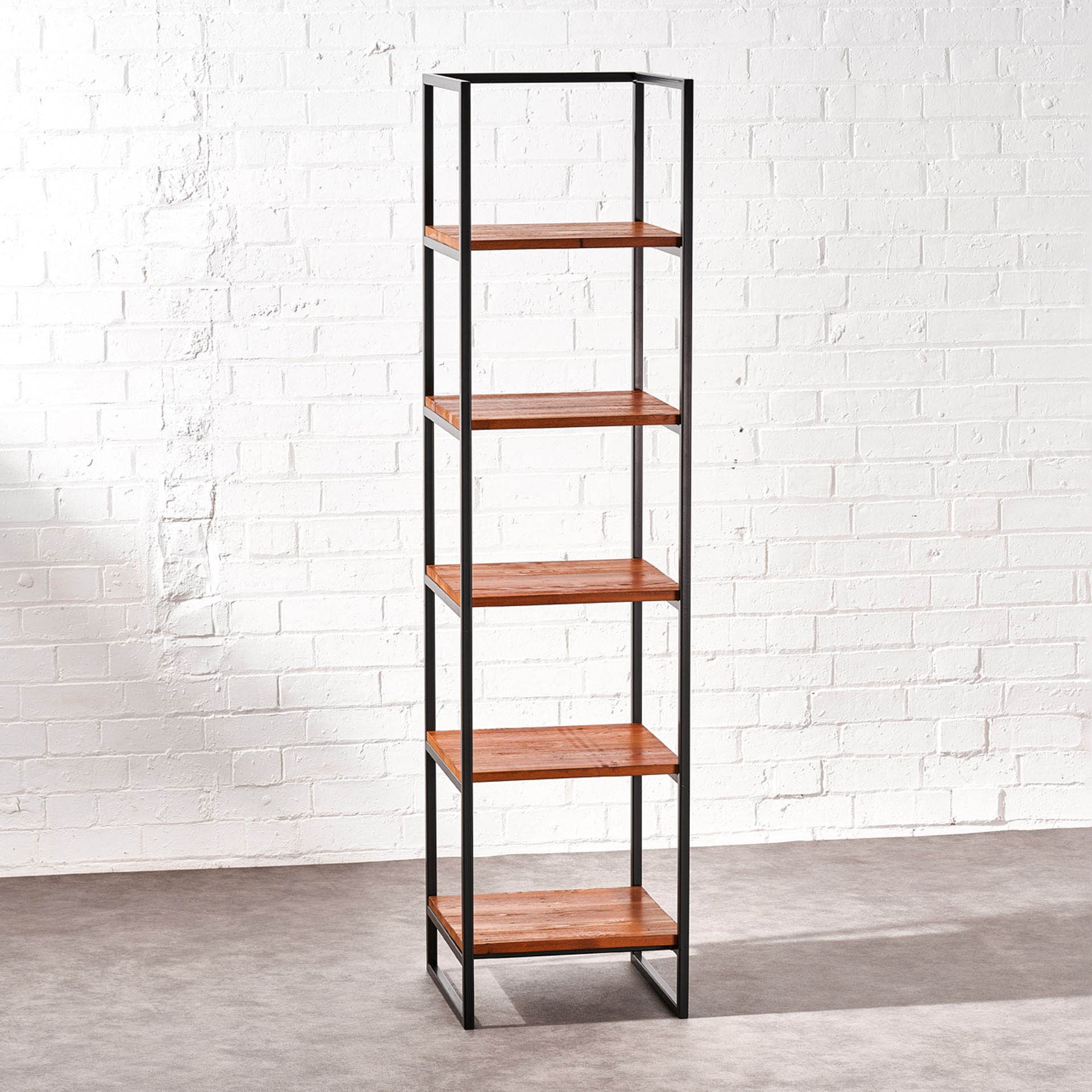 Handcrafted 180cm Tall Narrow Shelving Storage and Display Unit with 5 ...