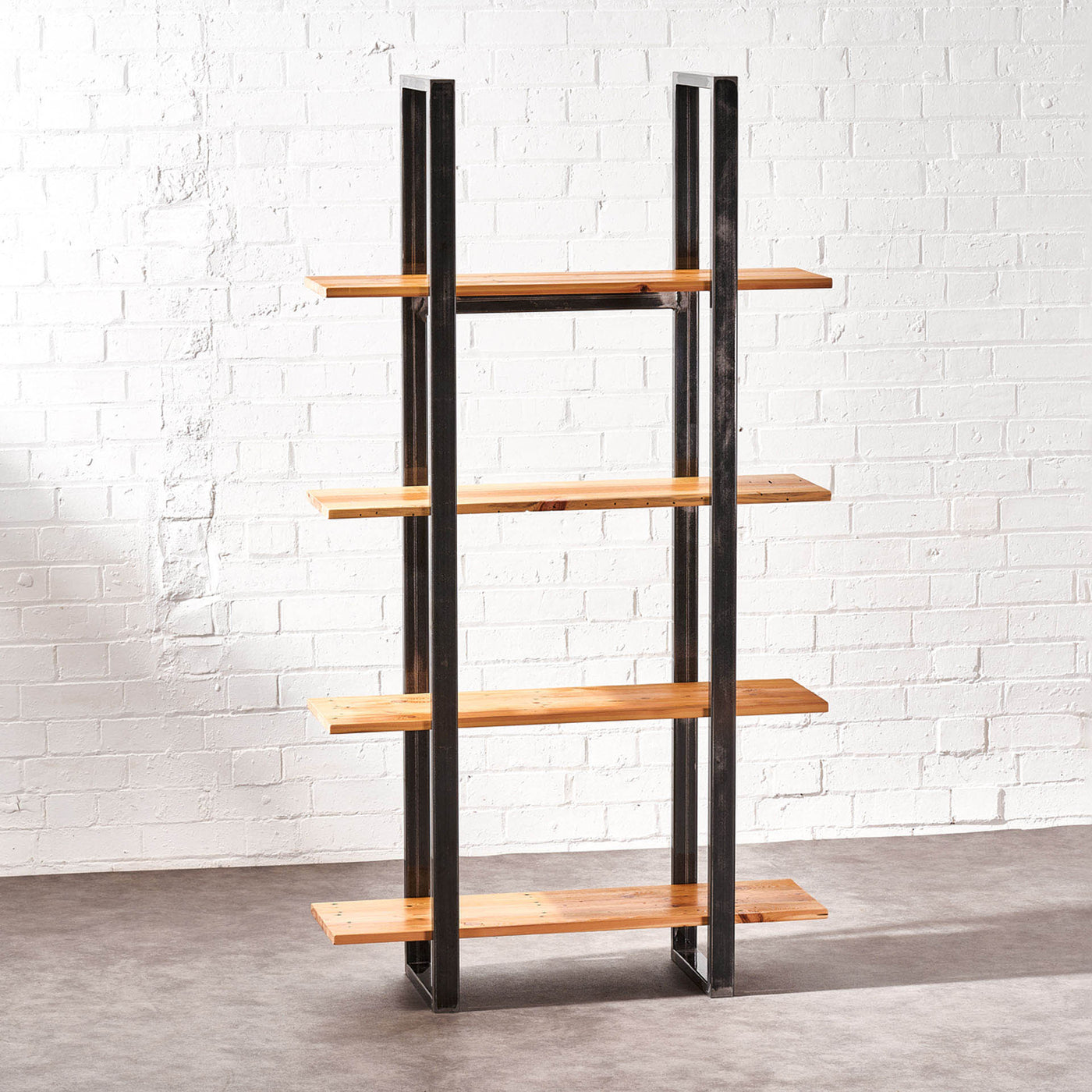 Handcrafted Tall Storage Unit with Reclaimed Timber and UK Forged Steel in Various Sizes