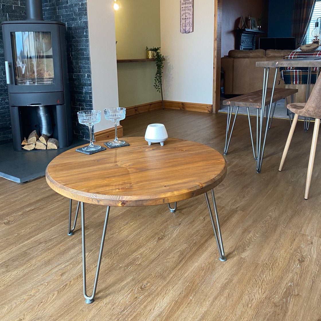 Round Pine Farmhouse Table Recycled Pine Round Dining Table